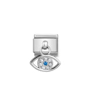 Nomination Greek Eye silver pendant Classic Link with white cubic zirconia