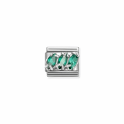 Nomination Classic trilogy link in silver with green cubic zirconia for Nomination Composable Classic bracelets