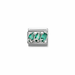 Nomination Classic trilogy link in silver with green cubic zirconia for Nomination Composable Classic bracelets