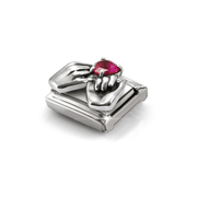 Nomination Composable Classic Hands charm with red heart-shaped Cubic Zirconia