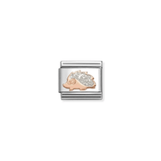 Nomination Hedgehog with Glitter Classic Link in rose gold, front view