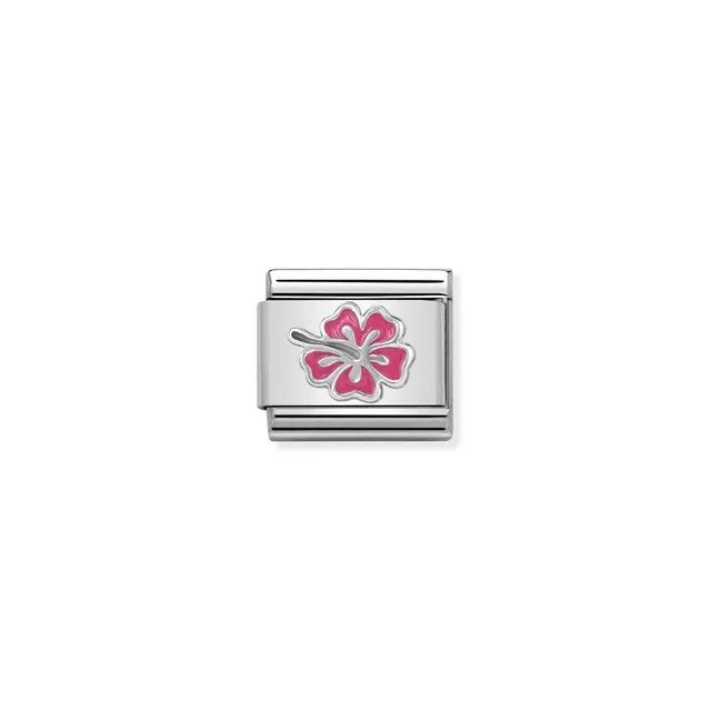 Nomination Composable Link Silver - Pink Hibiscus Flower