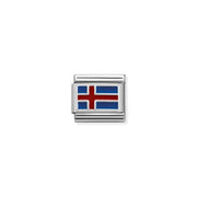 Nomination Classic Link Icelandic Flag charm worn on silver bracelet