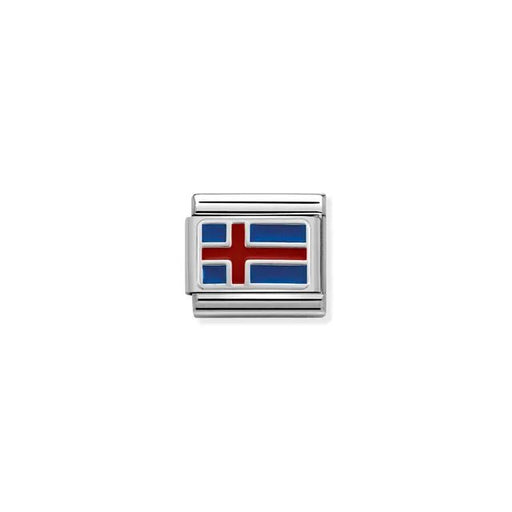 Nomination Classic Link Icelandic Flag charm worn on silver bracelet