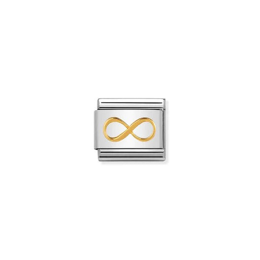 Nomination Infinity Classic Link charm in stainless steel with bonded yellow gold