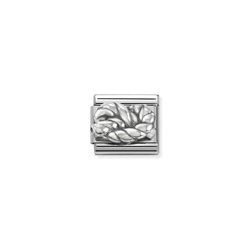 Nomination Classic link charm with sterling silver knot, vintage oxidised finish on stainless steel