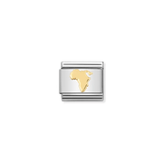 Nomination Composable Classic Map of Africa yellow gold Link charm