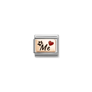 Nomination ME, Heart and Crown Classic Link in rose gold, front view