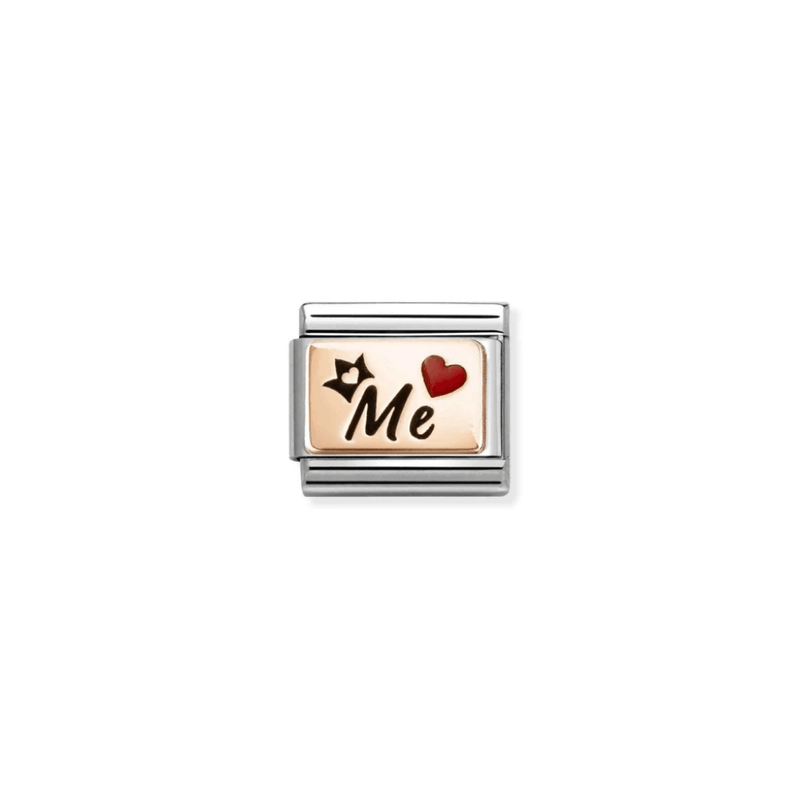 Nomination ME, Heart and Crown Classic Link in rose gold, front view