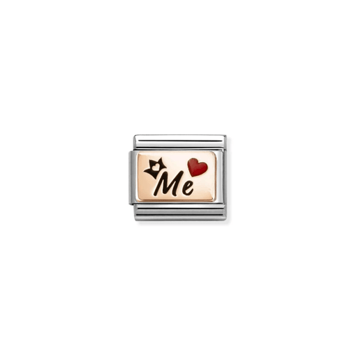 Nomination ME, Heart and Crown Classic Link in rose gold, front view