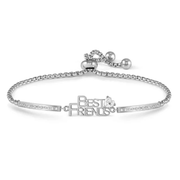 Nomination Milleluci BEST FRIEND adjustable bracelet in silver stainless steel with white cubic zirconia