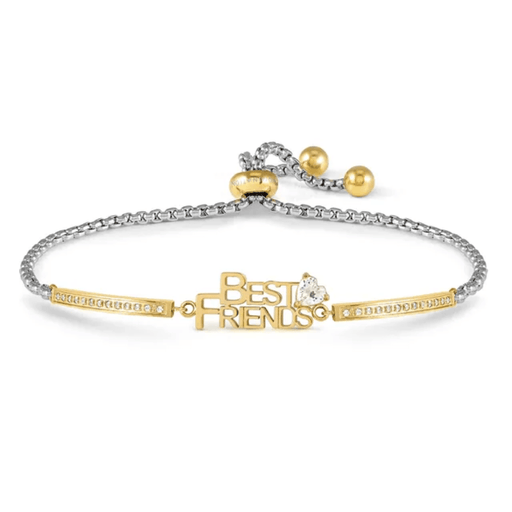 Nomination Milleluci BEST FRIEND adjustable bracelet in yellow gold-tone PVD with white cubic zirconia