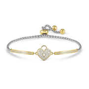 Nomination Milleluci Heart Padlock bracelet with gold-tone PVD, glitter enamel and white Cubic Zirconia