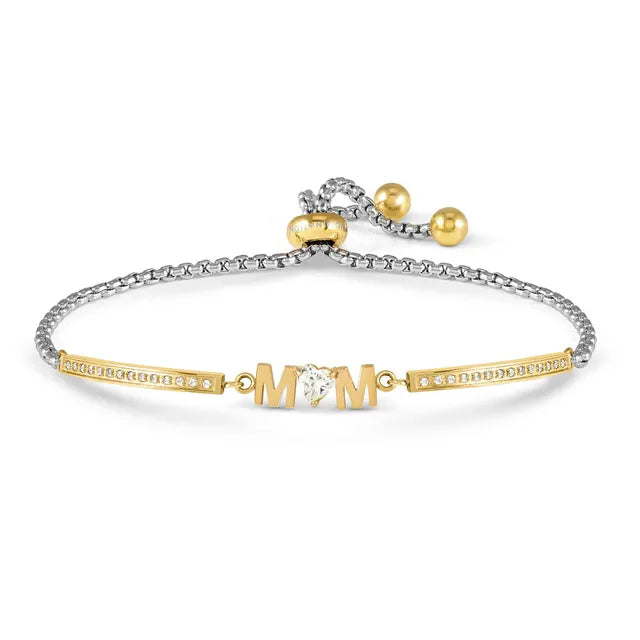Nomination Milleluci MUM bracelet with yellow gold detail and cubic zirconia