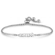 Nomination Milleluci Sister adjustable bracelet in silver stainless steel with white cubic zirconia