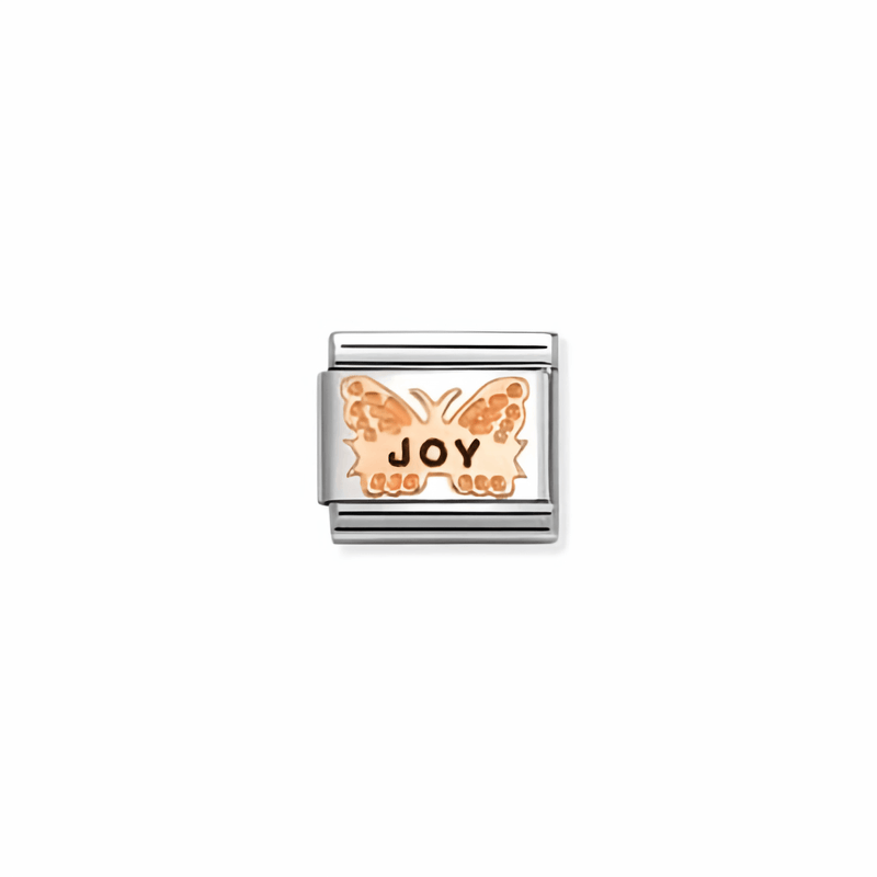 Nomination Classic orange butterfly joy link in 9k rose gold for Nomination Composable Classic bracelets