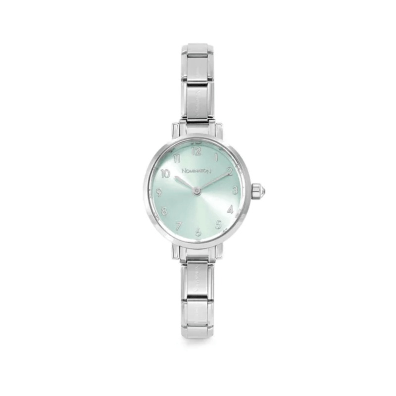 Nomination Paris Oval stainless steel watch with sage green sunray dial