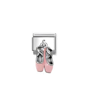 Nomination Classic pink ballet shoes link in silver for Nomination Composable Classic bracelets