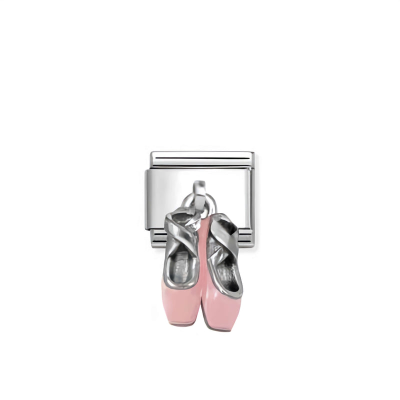 Nomination Classic pink ballet shoes link in silver for Nomination Composable Classic bracelets