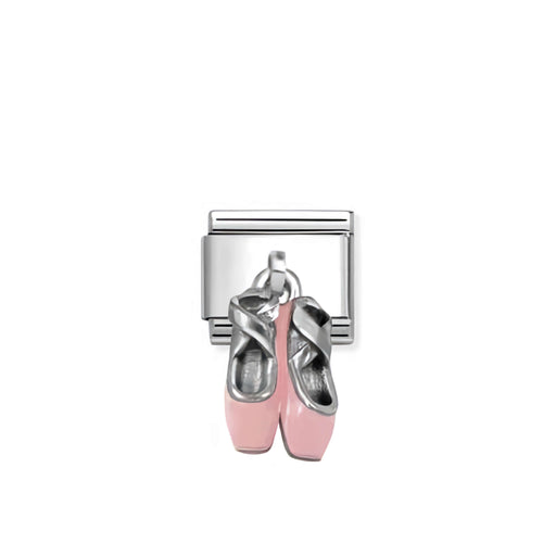 Nomination Classic pink ballet shoes link in silver for Nomination Composable Classic bracelets