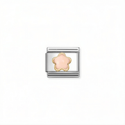 Nomination Classic pink coral flower link with 18k gold detail for Nomination Composable Classic bracelets