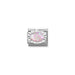 Pink opal oval Nomination Classic Link charm with ridged sterling-silver bezel, close-up