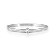 Nomination Pretty Bangles stainless-steel bangle with white central Cubic Zirconia and pavé detailing.