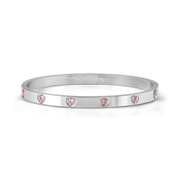 Nomination Pretty Bangles stainless steel bracelet with pink heart cubic zirconia stones

