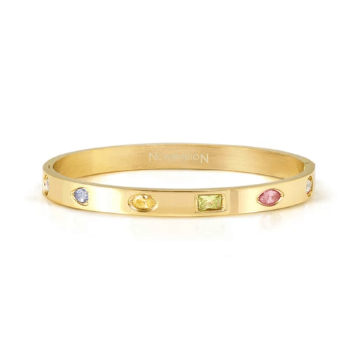 Nomination Pretty Bangles yellow PVD bracelet with multi-colour cubic zirconia stones