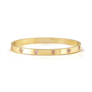 Nomination Pretty Bangles yellow PVD bracelet with pink heart cubic zirconia stones