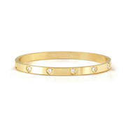 Nomination Pretty Bangles yellow PVD bracelet with white heart cubic zirconia stones