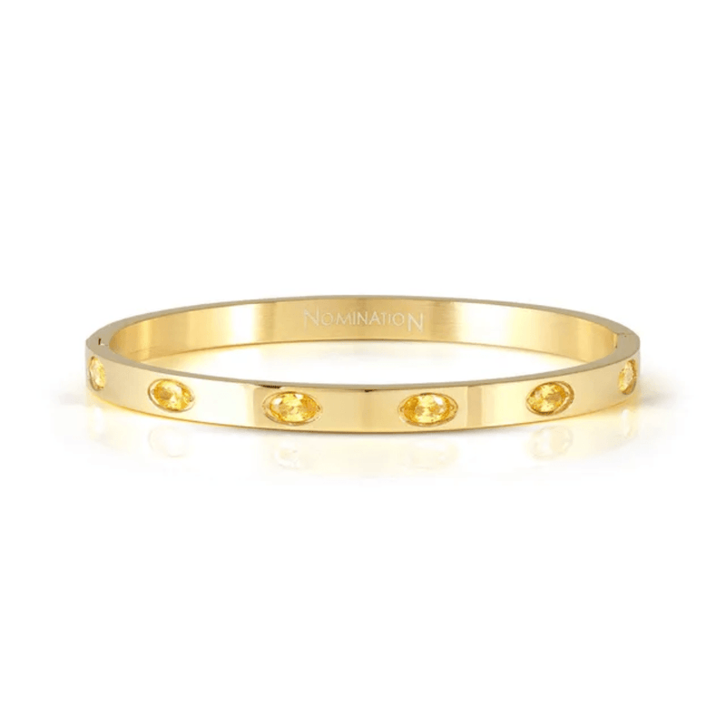 Nomination Pretty Bangles yellow PVD bracelet with yellow cubic zirconia stones
