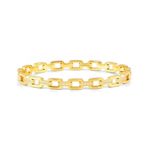 Nomination Pretty Bangles rigid chain bracelet in Yellow PVD with white Cubic Zirconia.