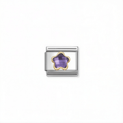 Nomination Classic purple flower link with 18k gold detail for Nomination Composable Classic bracelets