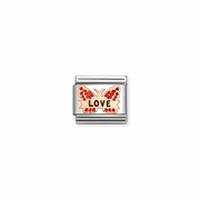 Nomination Classic red butterfly love link in 9k rose gold for Nomination Composable Classic bracelets