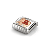Nomination rose gold Elephant Classic Link with red glitter enamel, angled view