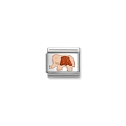 Nomination Red Glitter Elephant Classic Link in rose gold, front view