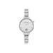 Nomination Time round watch with silver glitter dial, CZ detail and stainless steel Composable strap, front view.