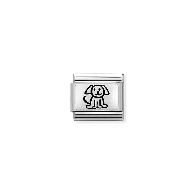 Nomination silver puppy charm for Classic Composable bracelets