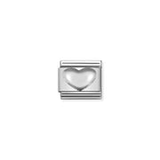 Nomination Classic link charm with polished sterling-silver heart on stainless steel
