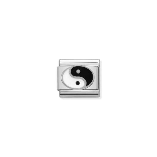 Nomination Silver Yin-Yang Classic Link with black and white enamel
