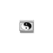 Nomination Silver Yin Yang Classic Link with sterling silver and black-white enamel