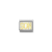 Nomination Classic Link charm with “SON” in bonded yellow gold on stainless steel