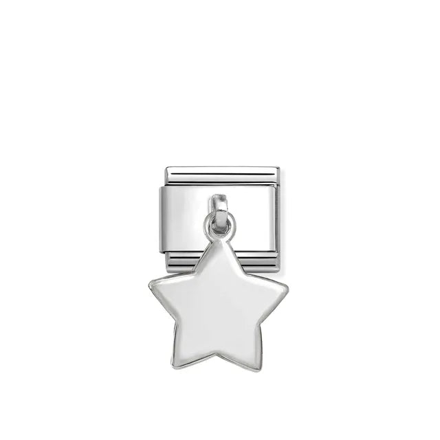 Nomination Classic Composable star dangle charm link in stainless steel with silver star pendant