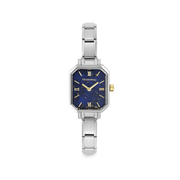 Nomination Time Paris Watch with deep blue lapis lazuli-effect dial, gold-tone Roman numerals and silver stainless steel Composable strap.