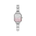 Nomination Time watch with octagonal case and pink–silver glitter dial on stainless steel Composable strap, front view.