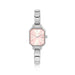 Nomination Time watch with octagonal case and Sunray Pink dial on stainless steel Composable strap, front view.