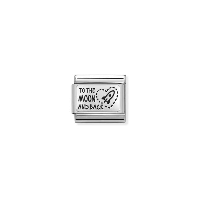 Nomination To the Moon and Back Classic Link charm in stainless steel and sterling silver
