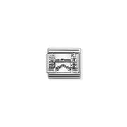 Nomination Classic Composable Tower Bridge charm link in stainless steel with sterling silver detail