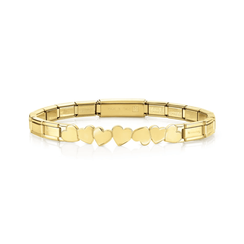 Nomination Trendsetter Hearts bracelet in gold-tone PVD stainless steel